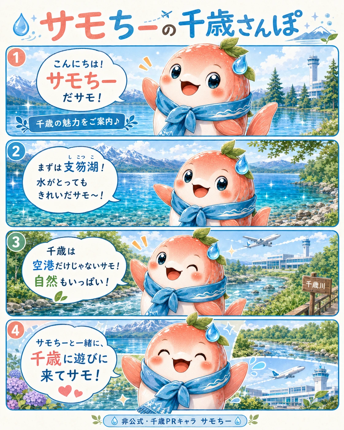 地域PR向け4コマ漫画のサンプル